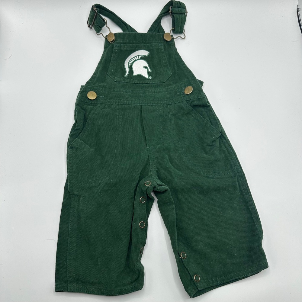 Creative Knitwear Michigan State Spartans Green Toddler Overalls Baby 6-9M